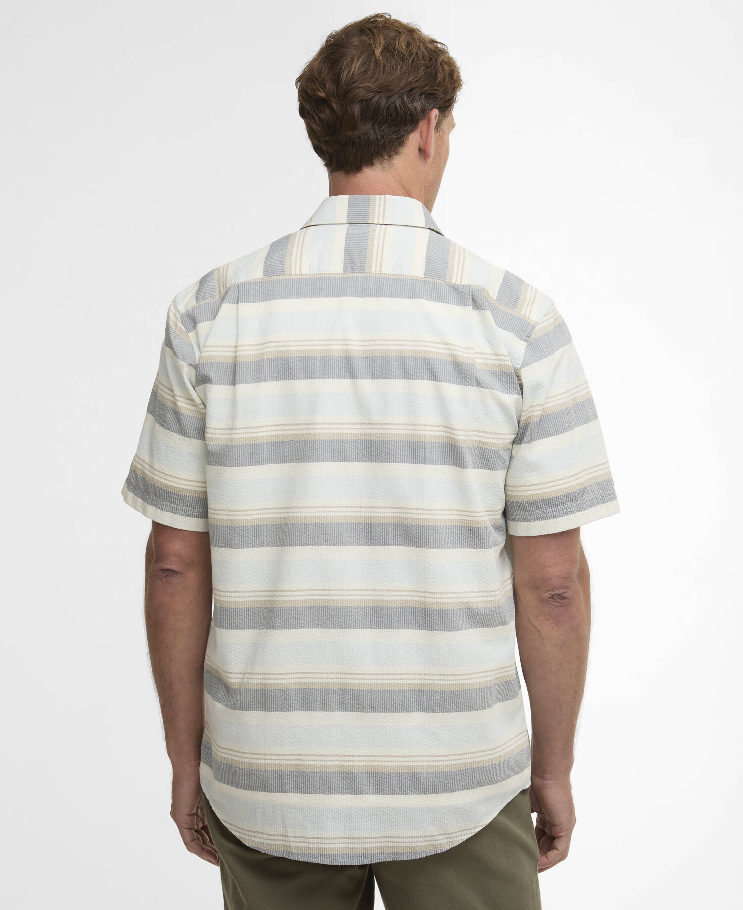 Camicia Chathill a maniche corte dalla vestibilit&agrave; regular con motivo a righe Navy image number 2