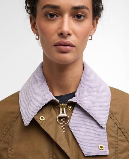 Cropped Beadnell Waxed Jacket Sand/Dress/Heather Mist