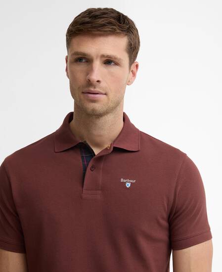 Tartan Pique Polo Shirt Burnt Pepper