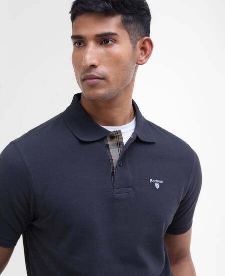 Tartan Pique Polo Shirt Navy-Dress Tartan Pique Polo Shirt Navy-Dress