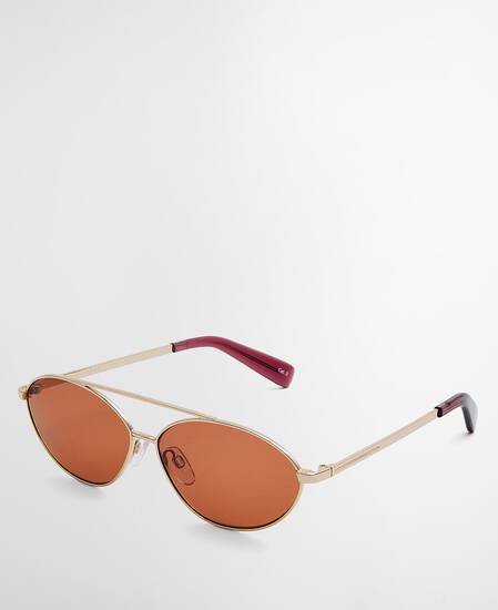 Oval Aviator Sunglasses Medium Gold