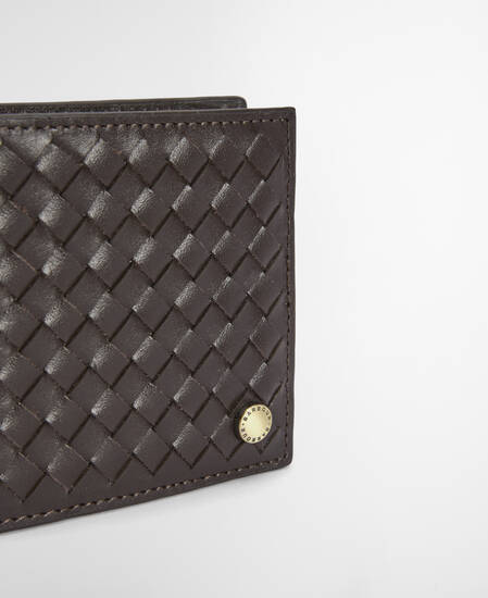 Farne Woven Leather Wallet Brown