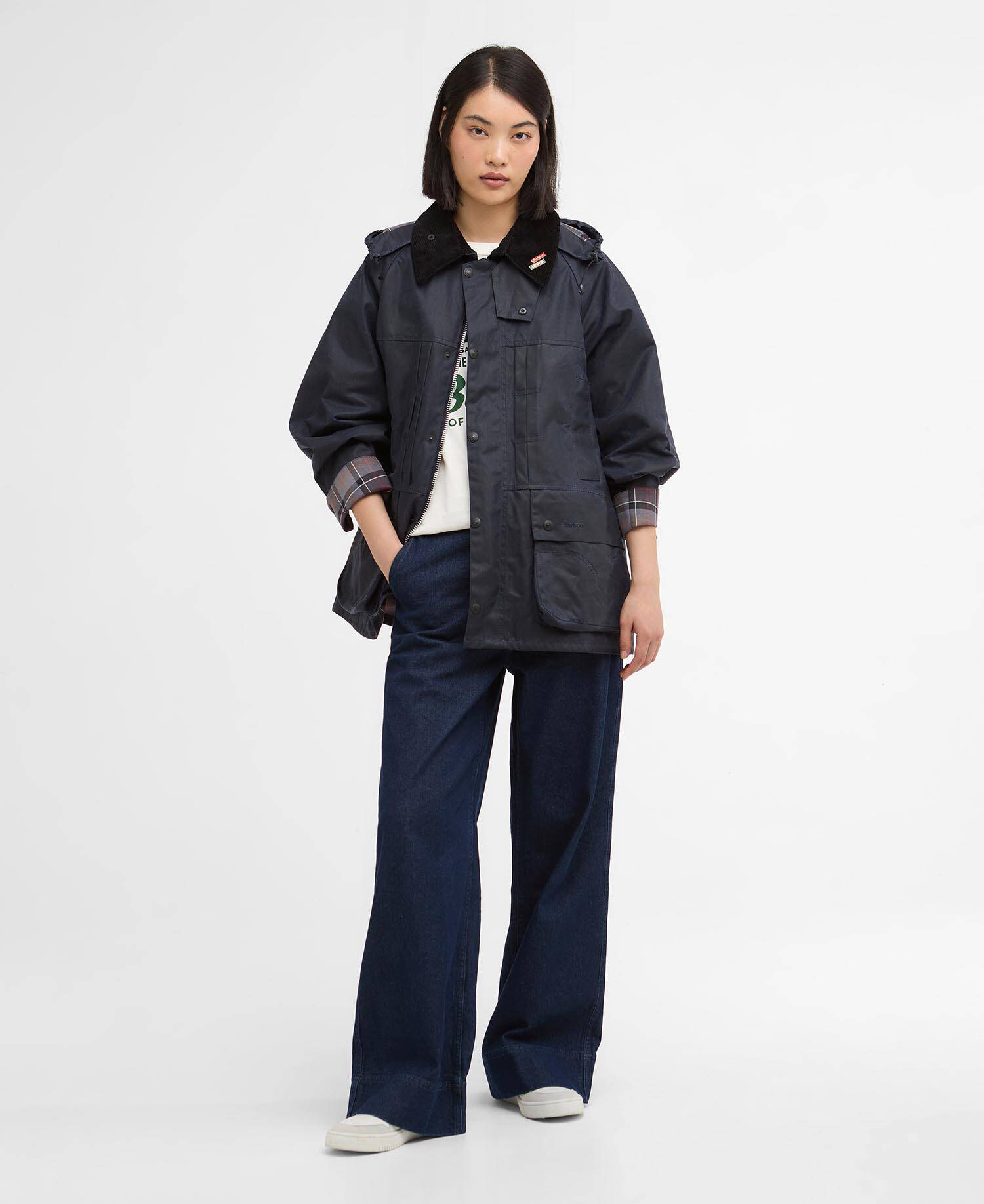 Barbour x Levi's Oversized Bedale Waxed Jacket Royal Navy image number 4