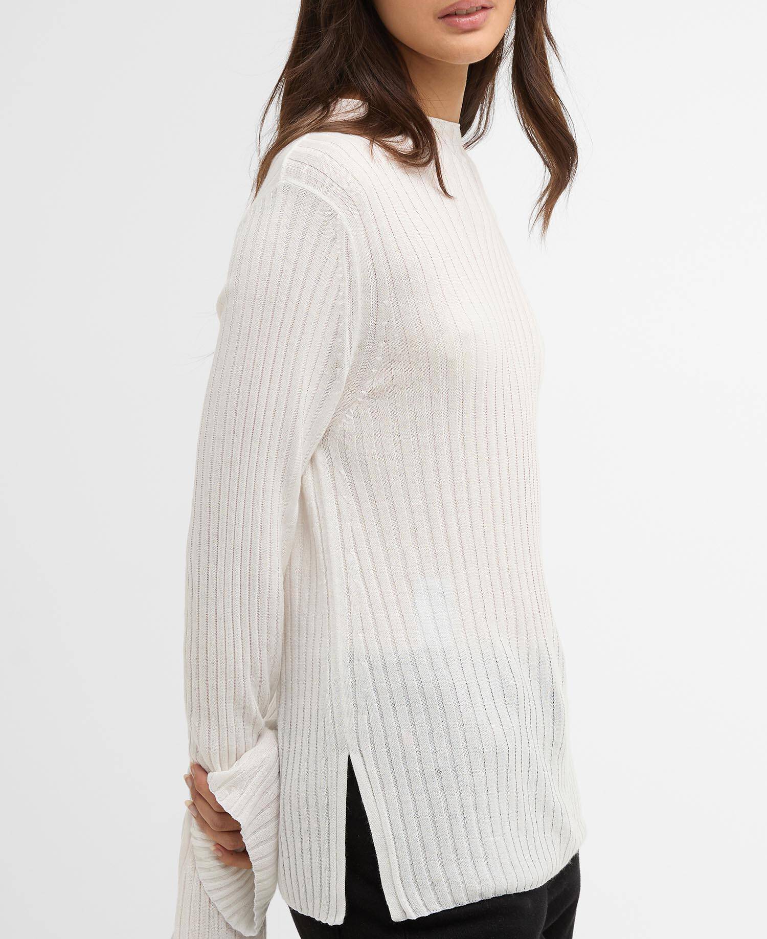 Ozara Ribbed Jumper Off White image number 4