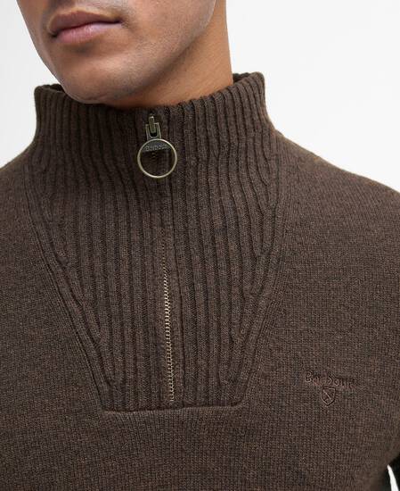 Essential Half-Zip Jumper Dark Oak