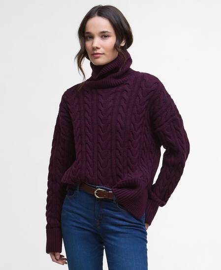 Embleton Rollneck Jumper Black Cherry