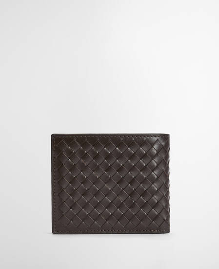 Farne Woven Leather Wallet Brown