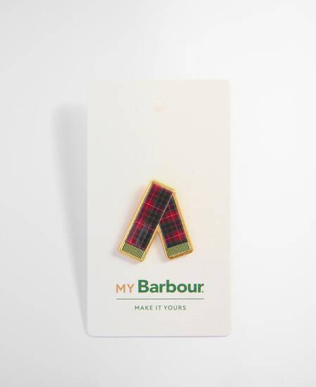 Barbour Festive Scarf Pin Badge Festive Tartan