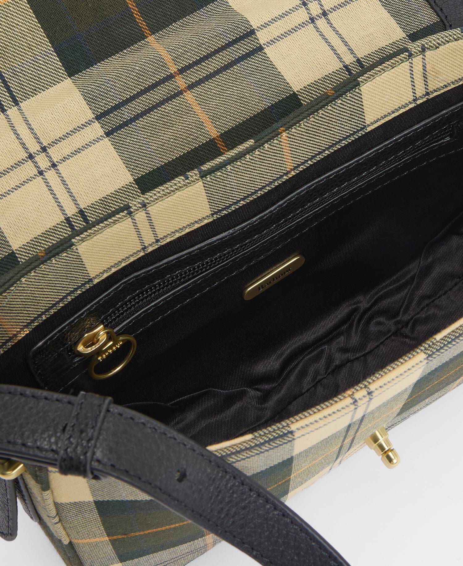 Borsa a tracolla con motivo tartan Rosa image number 7