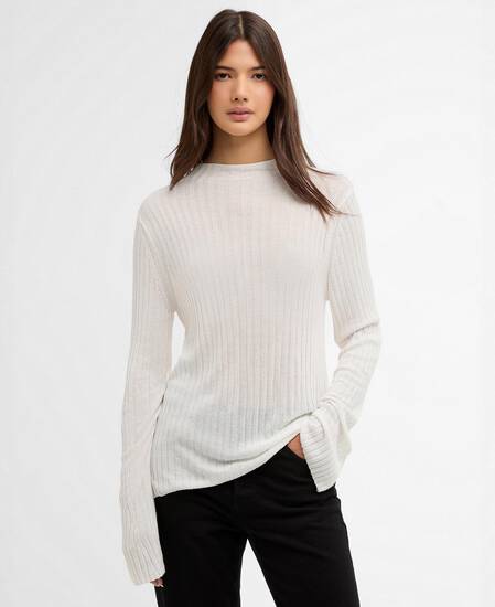Ozara Ribbed Jumper Off White