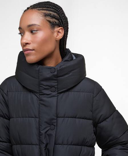 Freya Puffer Jacket Black/Onyx Tartan