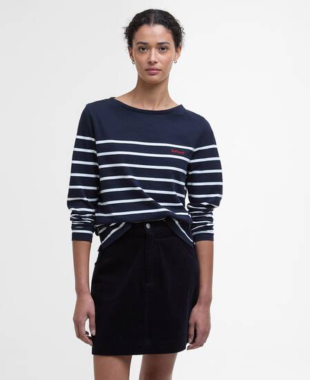Bradley Striped Long-Sleeved T-Shirt Navy Stripe