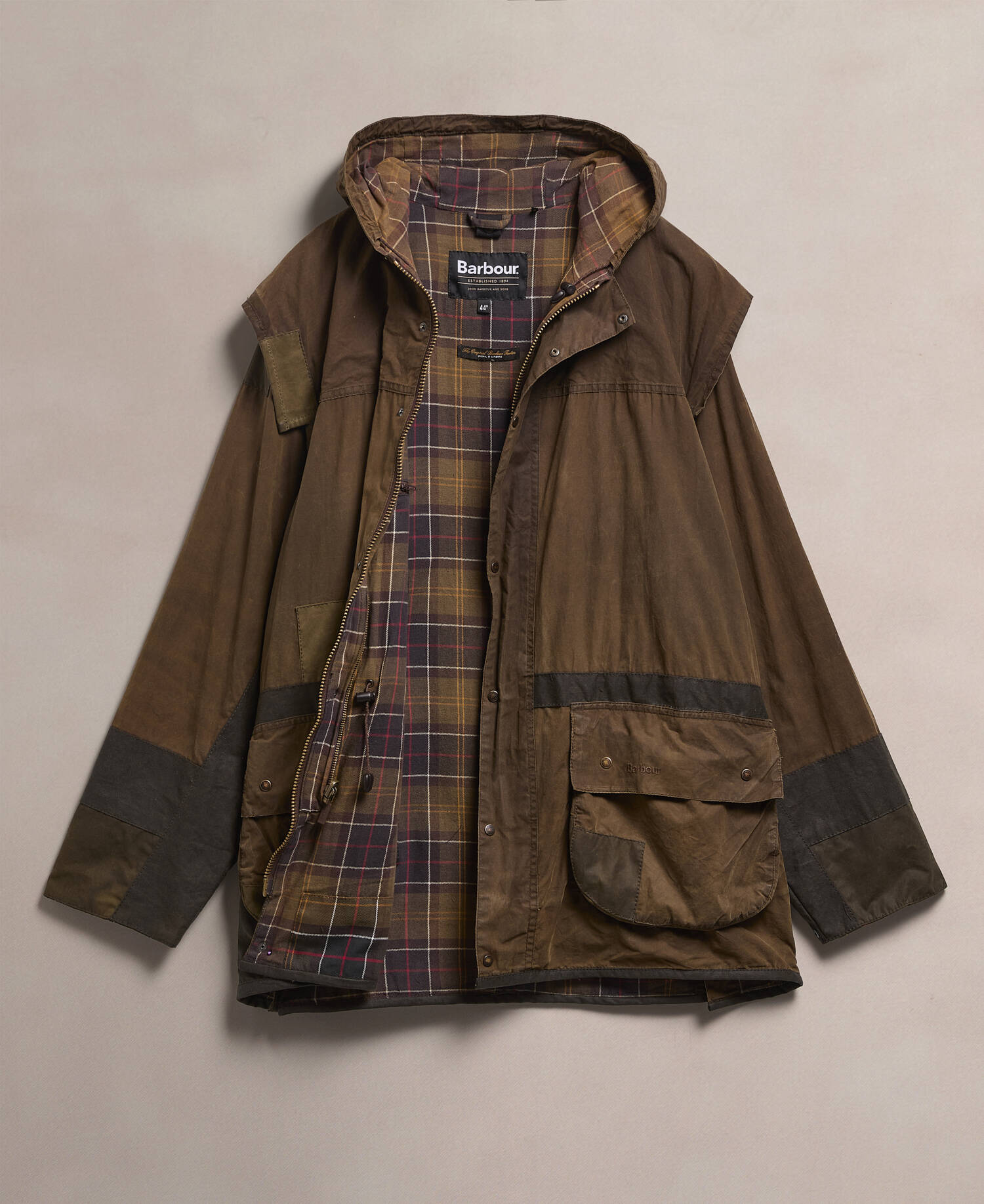 Barbour Re-Loved Men's Durham Waxed Jacket image number 1