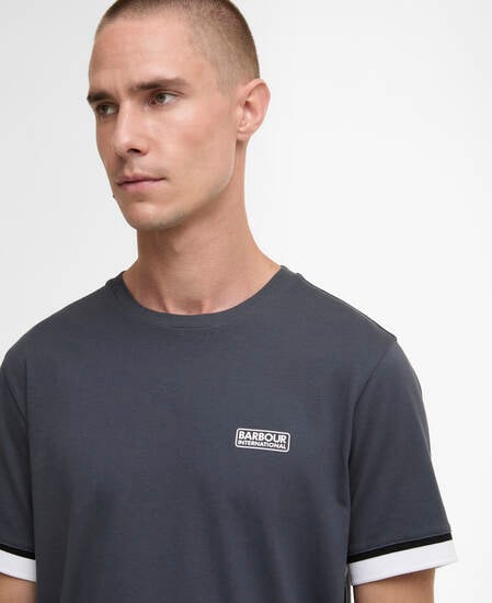 Deep Cuff Evan Tipped T-Shirt Storm Grey