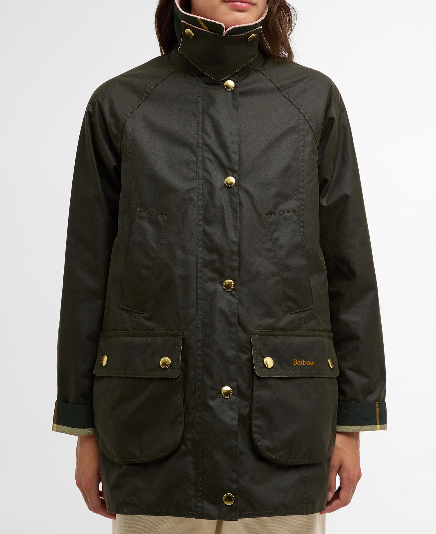 Wachsjacke Modern Beadnell Archive Olive/Ancient/Gardenia