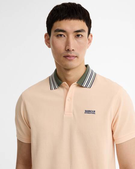 Neville Tipped Polo Shirt Bleached Apricot