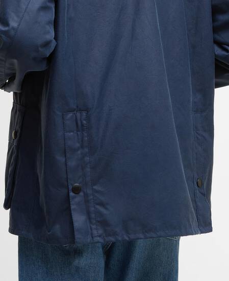 Oversized Bedale Waxed Jacket Washed Cobalt