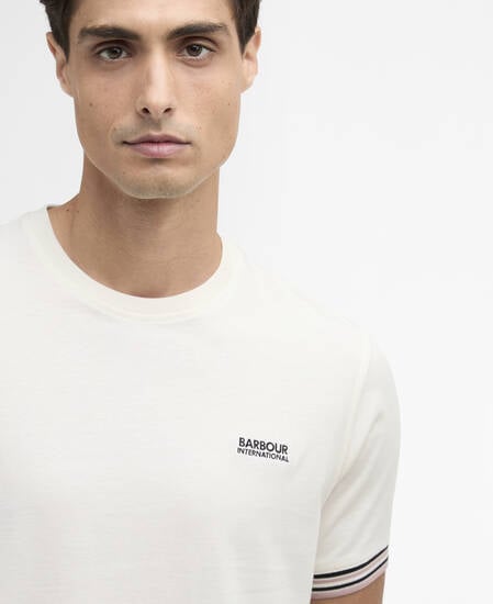 T-shirt Burnwood con fondo manica a contrasto Whisper White