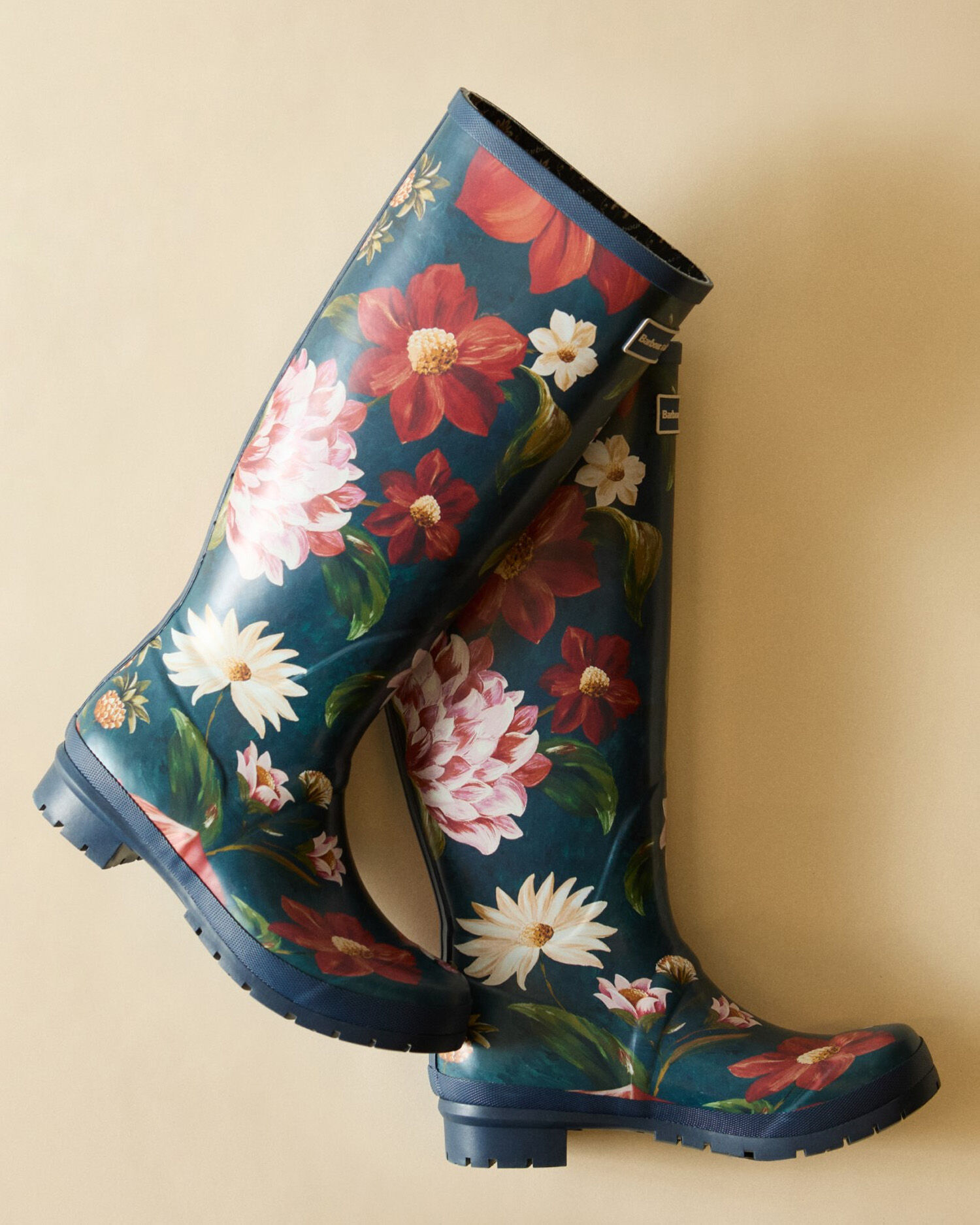 Barbour FARM Rio Wild Flower Wellingtons Navy Wildflower