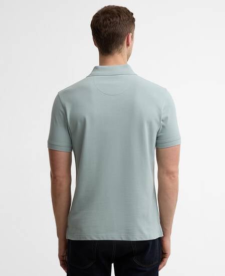 Tartan Pique Polo Shirt Dusty Slate