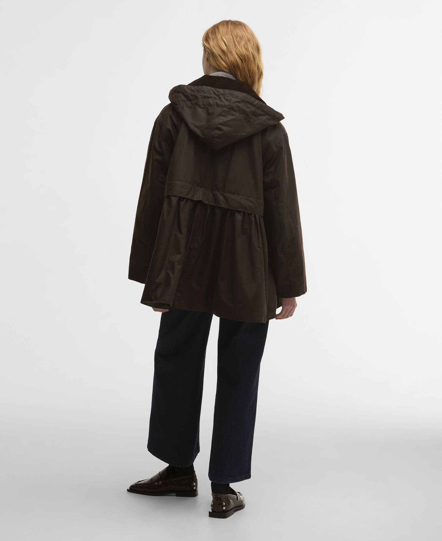 Barbour x GANNI Peplum Waxed Jacket Rustic/Classic Tartan image number 2