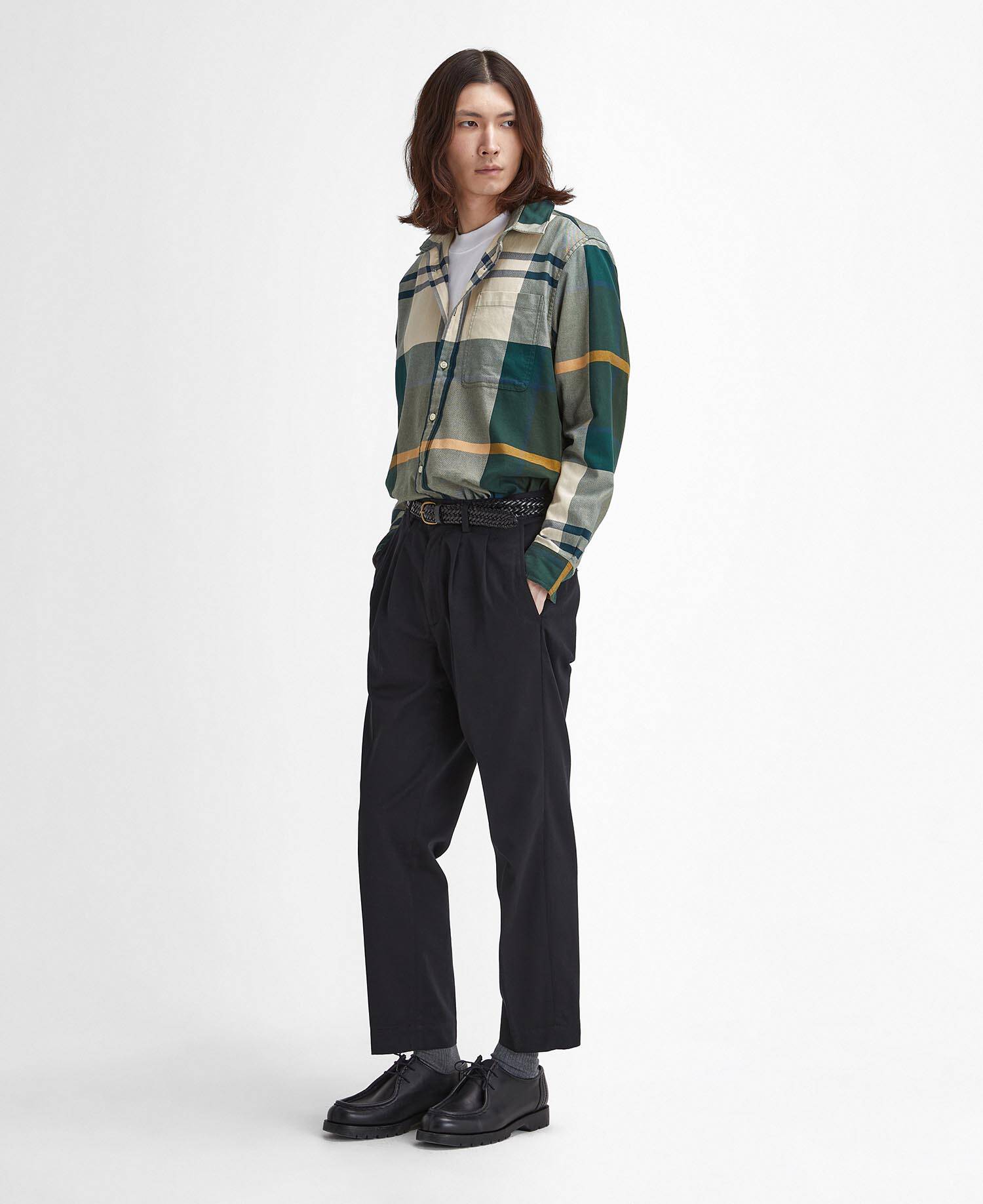 Renford Oversized Long-Sleeved Tartan Shirt image number 1