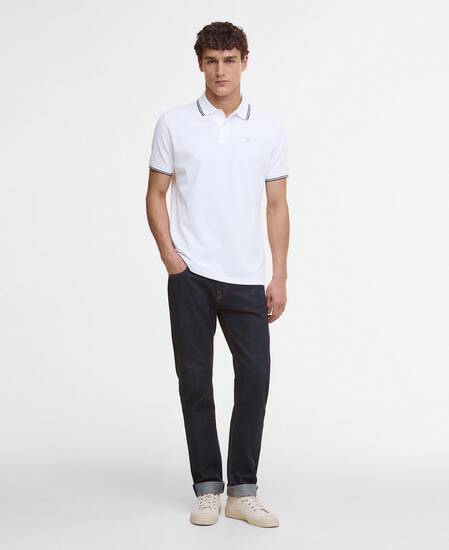 Fielding Tailored Short-Sleeved Polo Shirt White Fielding Tailored Short-Sleeved Polo Shirt White