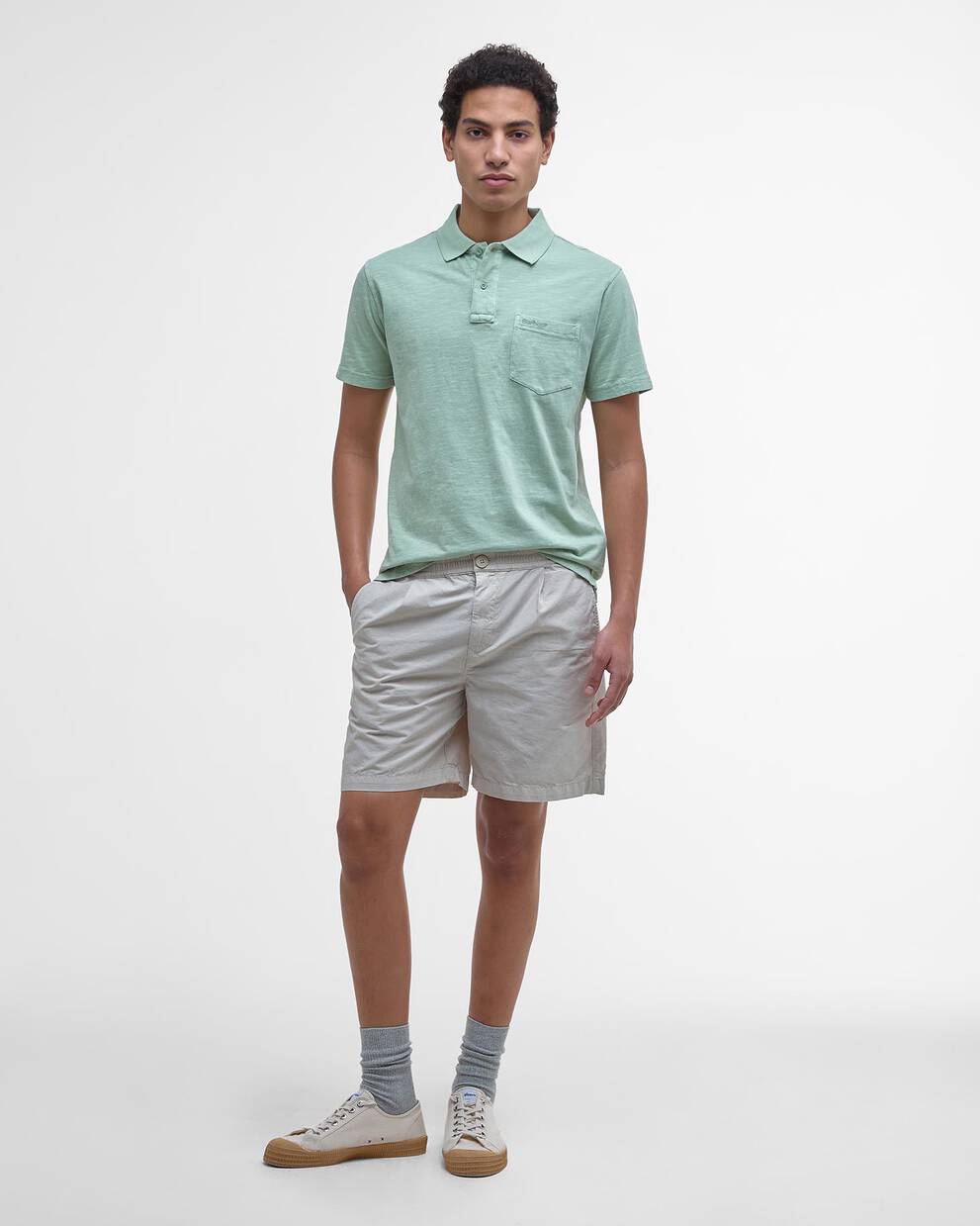 Pigment Dye Slub Polo Shirt