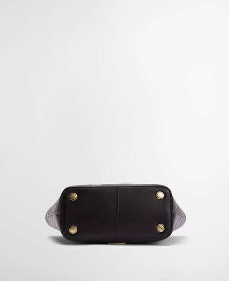 Leder Tote Bag Birch Black/ Deboss Tartan