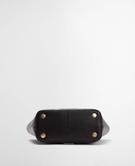 Leder Tote Bag Birch Black/ Deboss Tartan