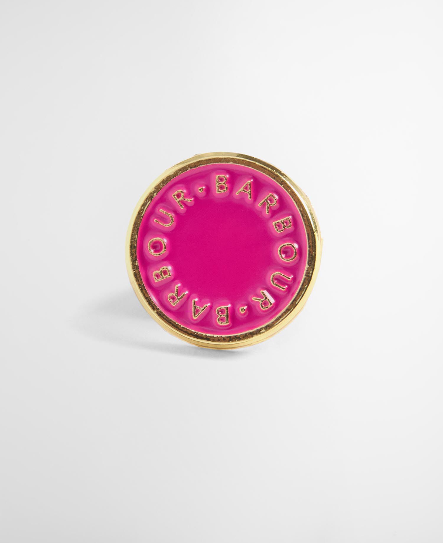 Barbour Pink Button Pin Badge Pink
