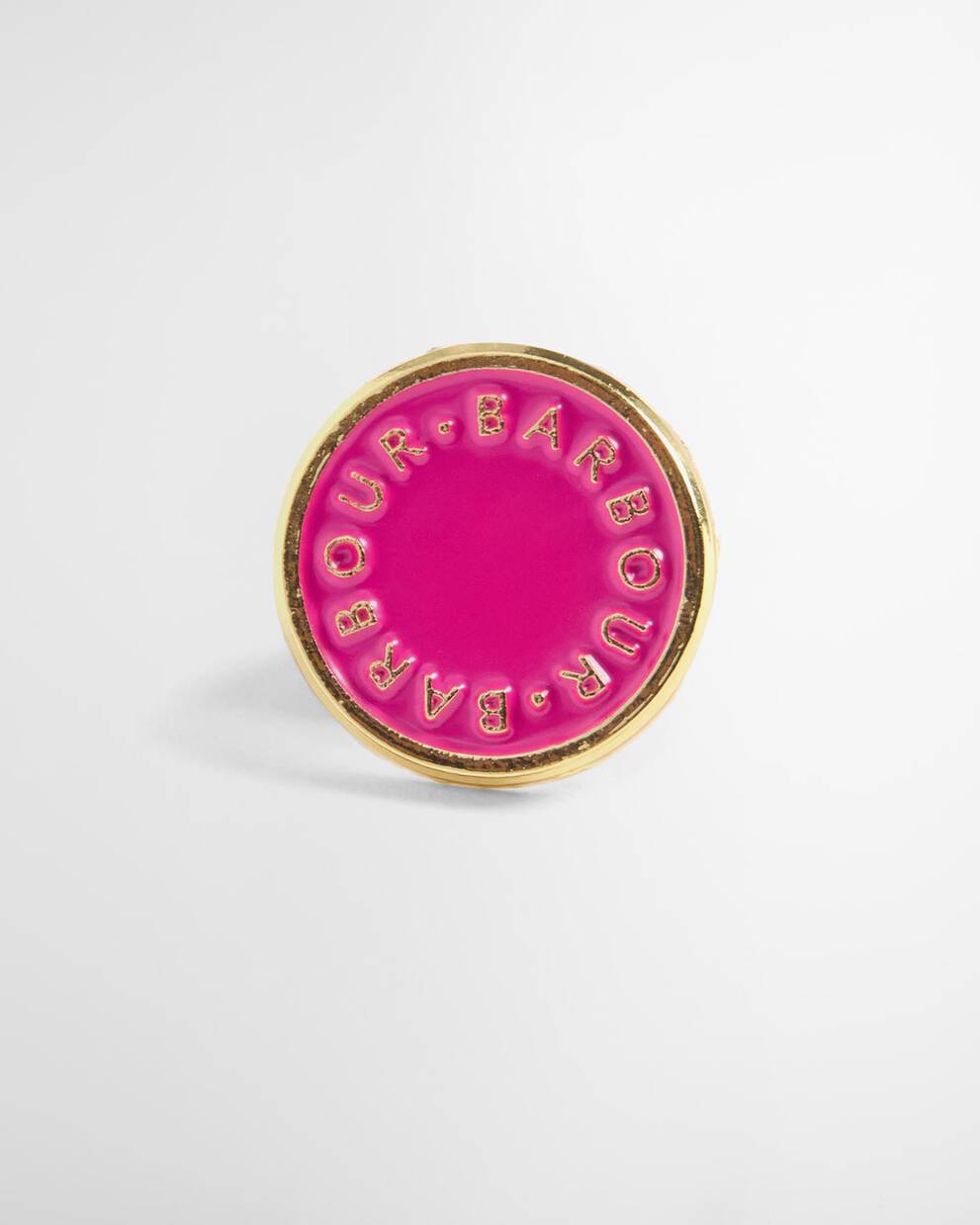 Barbour Pink Button Pin Badge