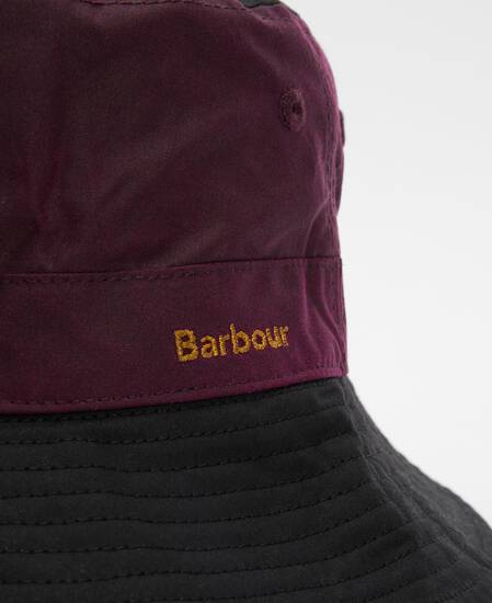 Brackley Waxed Bucket Hat Merlot/Black