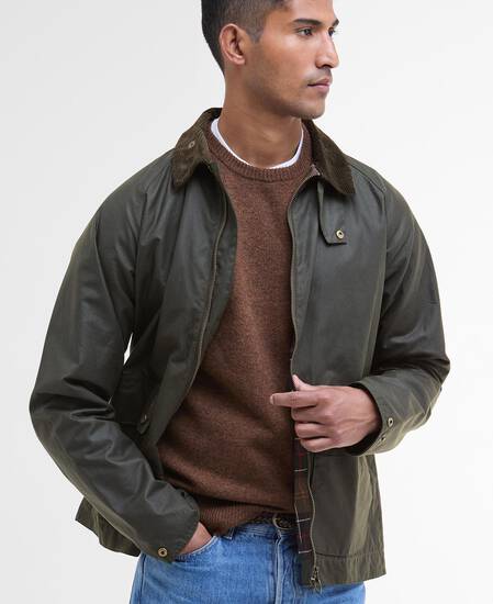 Bedale Short Waxed Jacket Fern