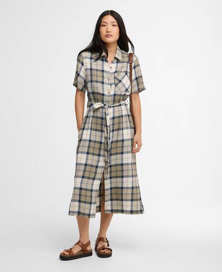Fern Tartan Midi Dress Dress Navy Tartan