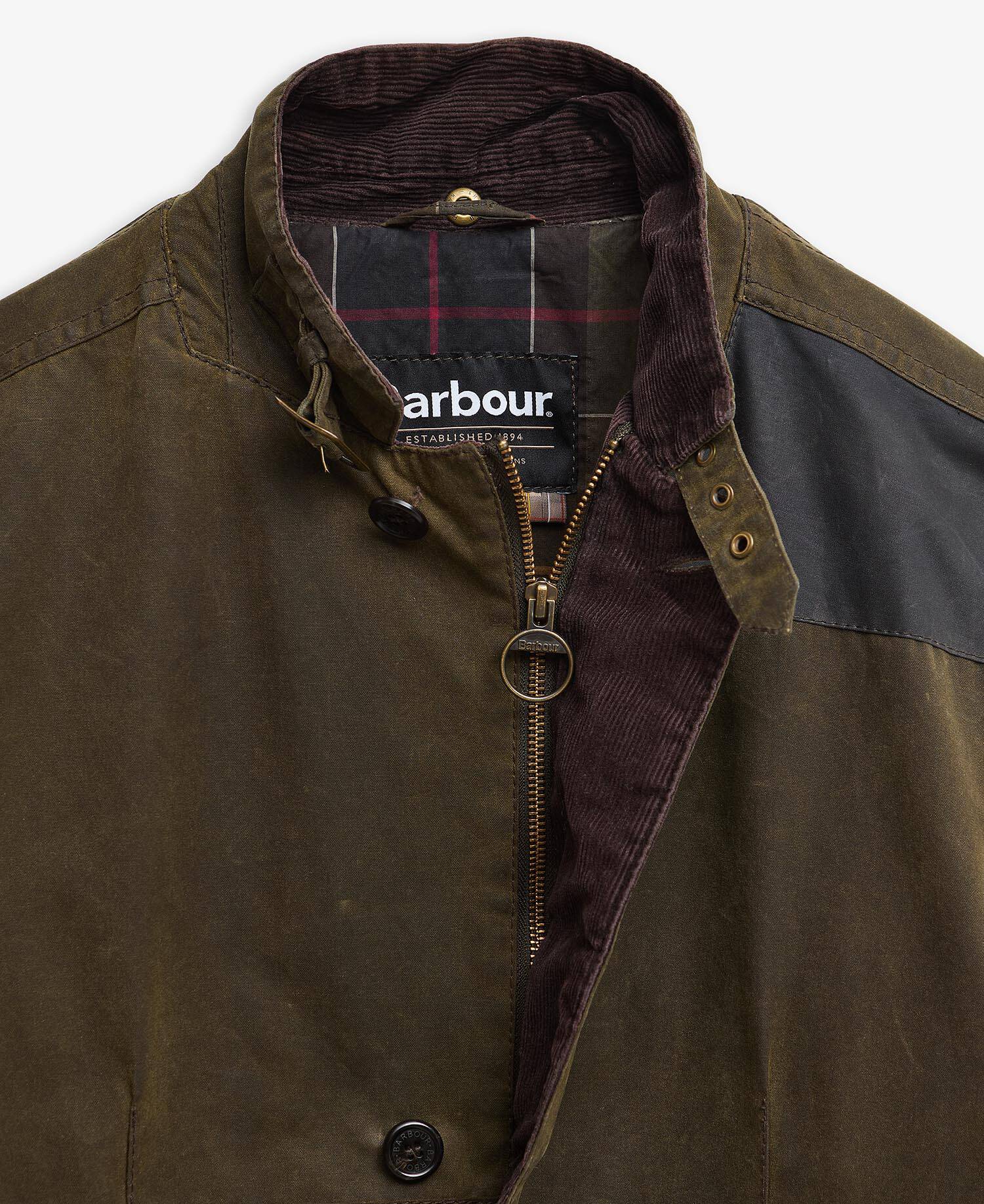 Barbour Re-Loved Lutz Waxed Jacket - Size L Olive image number 3