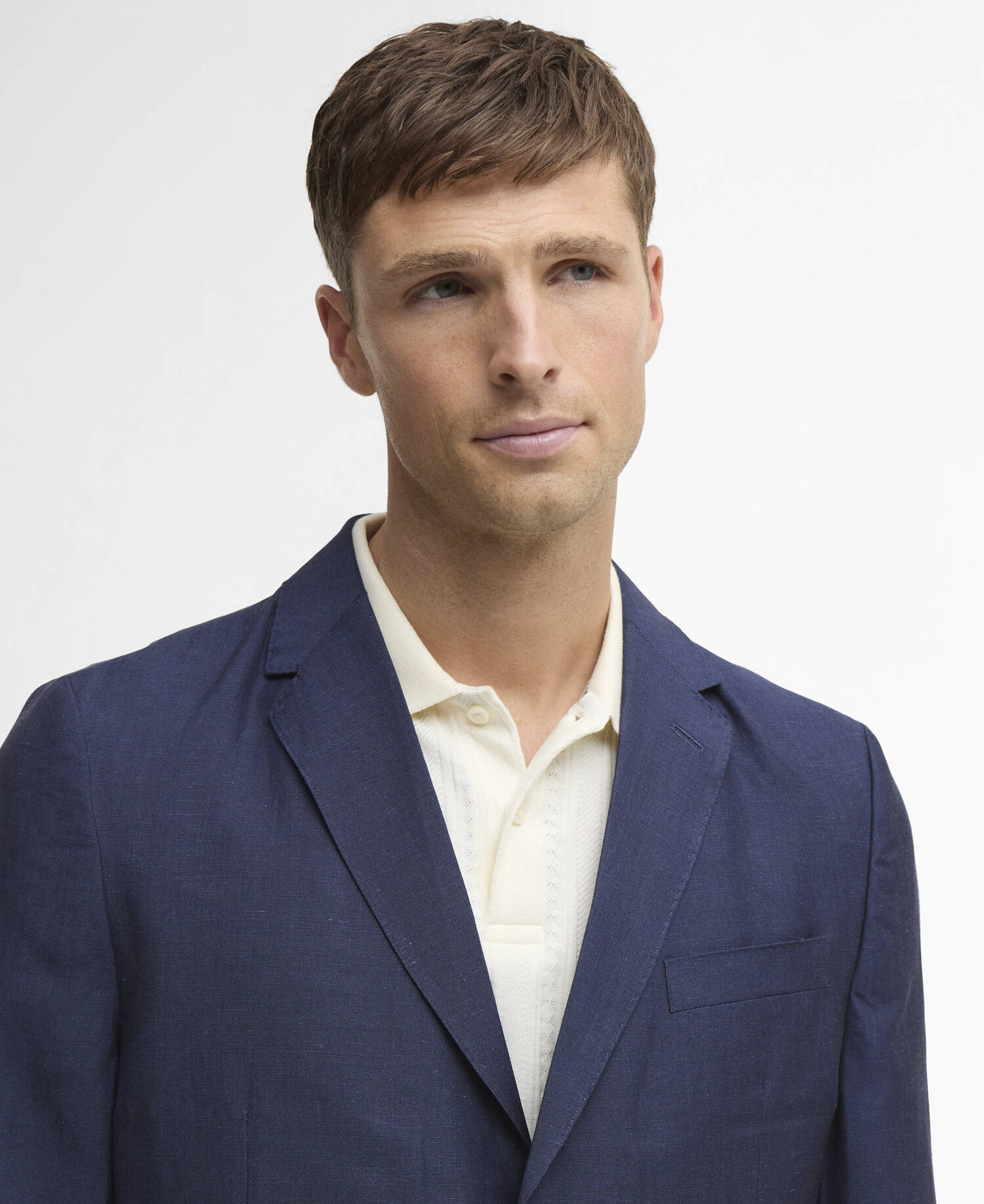 Willowtree Linen Blend Blazer Navy image number 3