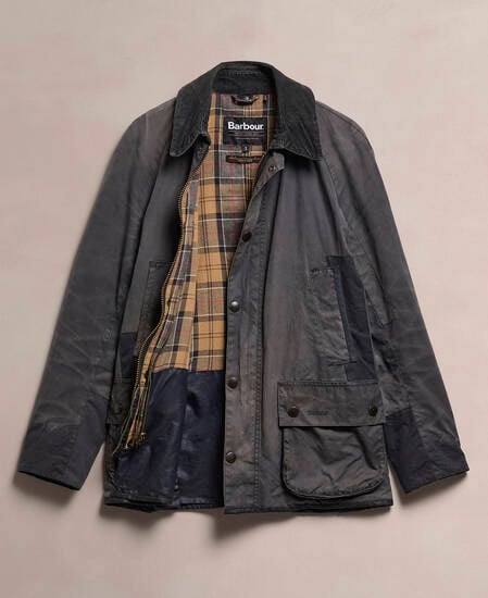 Barbour Re-Loved Men's Ashby Waxed Jacket - Size S Navy
