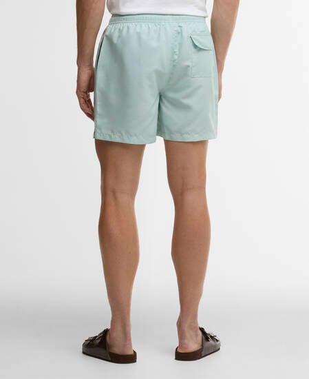 Water Reactive Leaf Print Swim Shorts Mint Blue