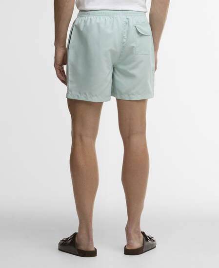 Water Reactive Leaf Print Swim Shorts Mint Blue