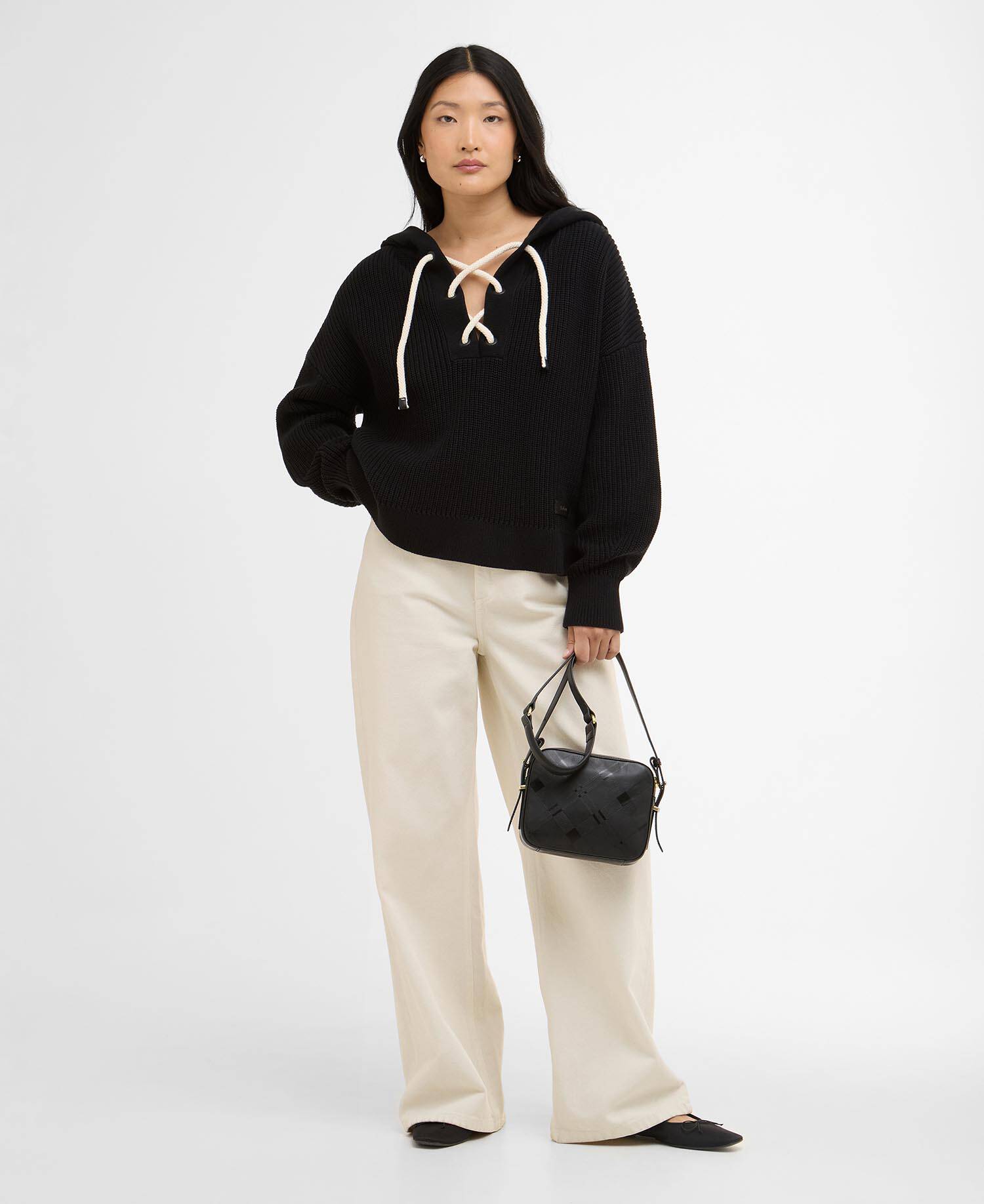 Daya Knitted Hoodie Black image number 1