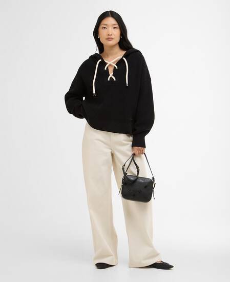 Daya Knitted Hoodie Black