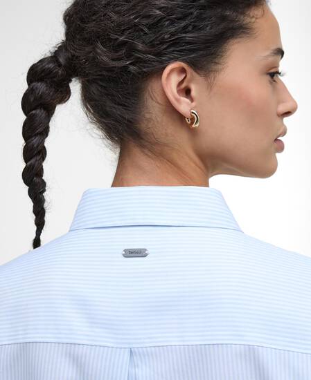Claydon Striped Relaxed Shirt Ice Blue Stripe