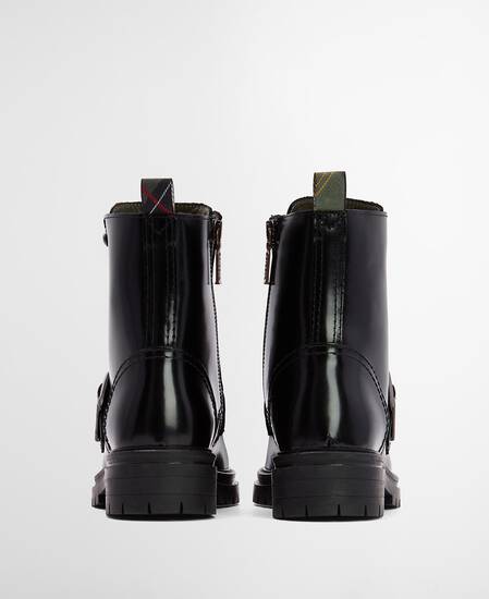 Ouseburne Biker Boots Black Glace