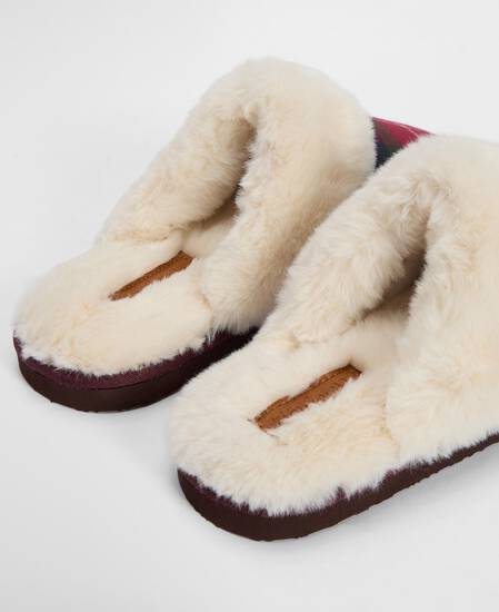 Claudia Tartan Mule Slippers Winterberry Tartan