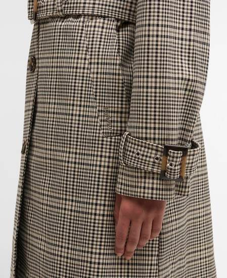 Trenchcoat Maia Check Showerproof Olive Prince Of Wales Check