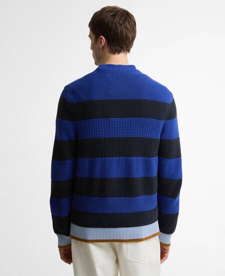 Paul Smith Loves Barbour Southwold Striped Crew Neck Jumper Dark Navy