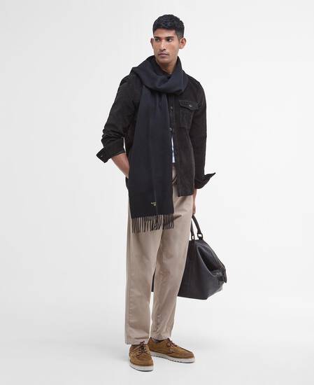 Plain Lambswool Scarf Classic Black