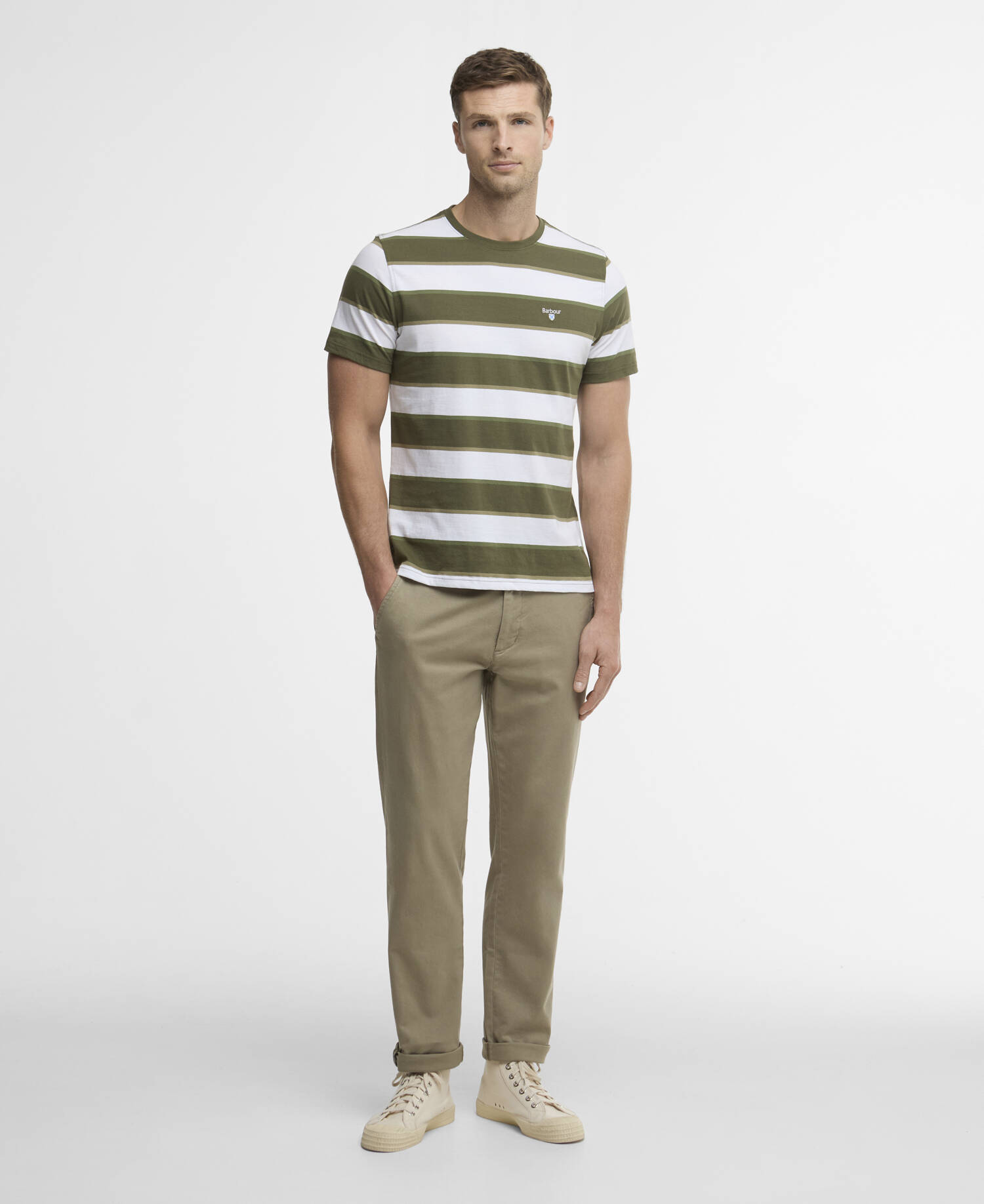 T-Shirt Meldon Stripe Olive image number 1