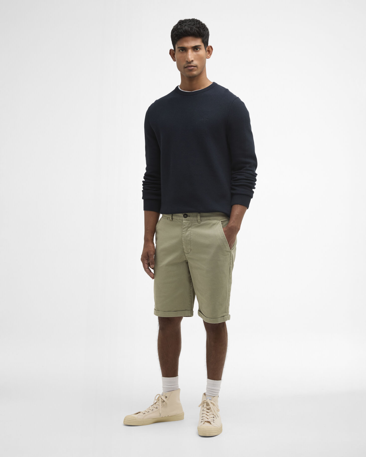Shorts Washed Twill Chino Laurel Green